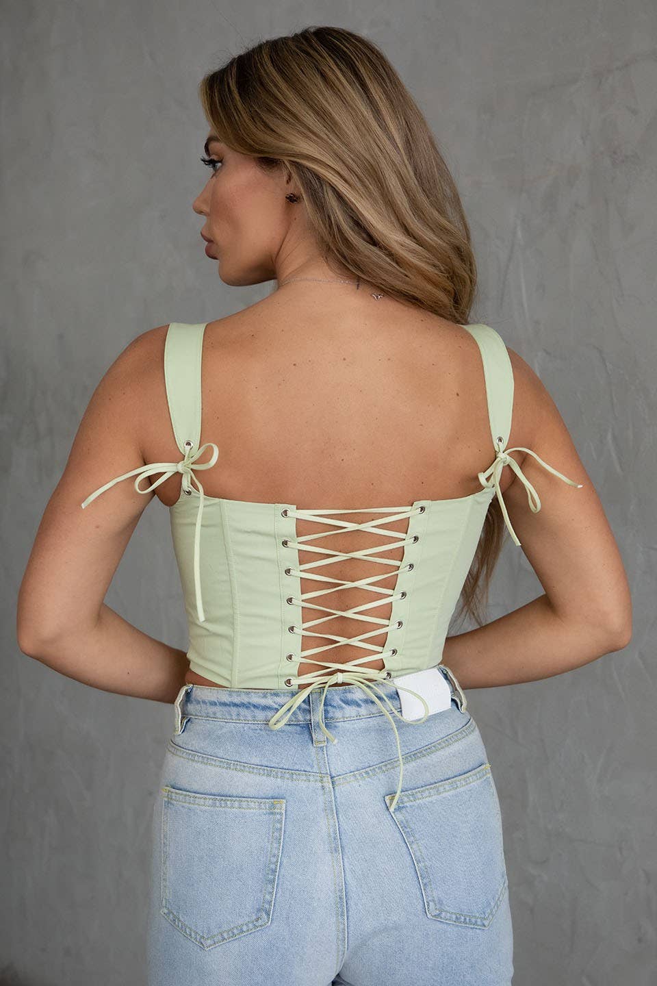 Stretch Poplin Corset MATCHA