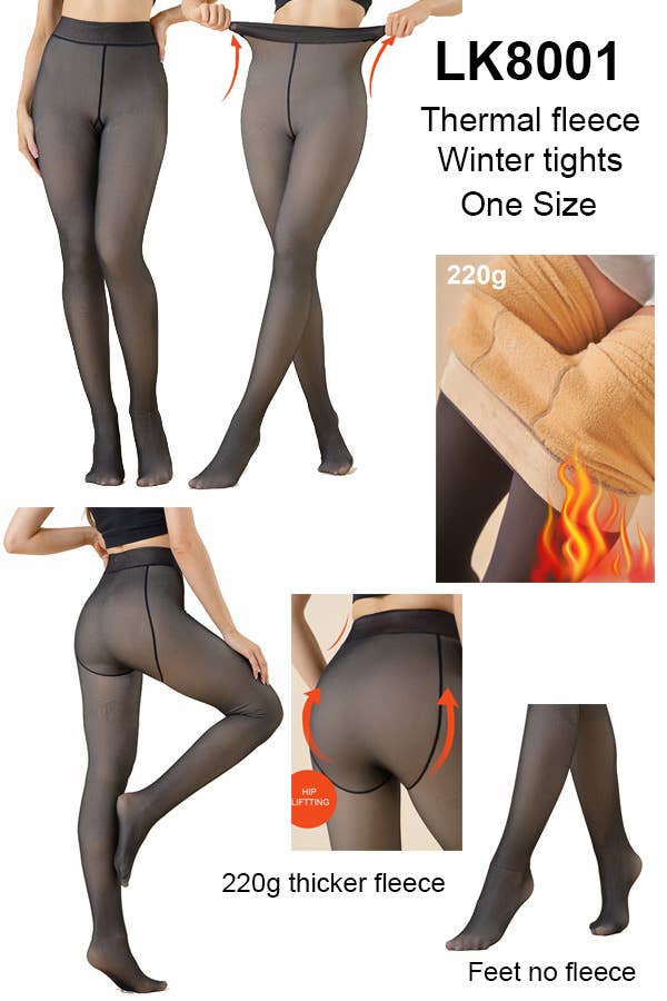 Winter warm fleece tights  hosiery with sculpting butt tight