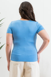 Curvy SOLID SQUARE NECK TOP