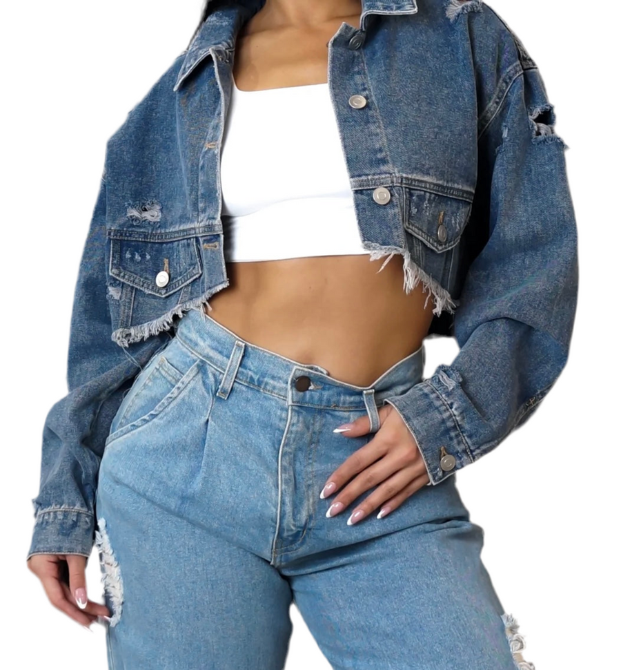 Denim Cropped Jacket