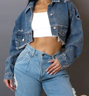 Denim Cropped Jacket