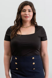 Curvy SOLID SQUARE NECK TOP